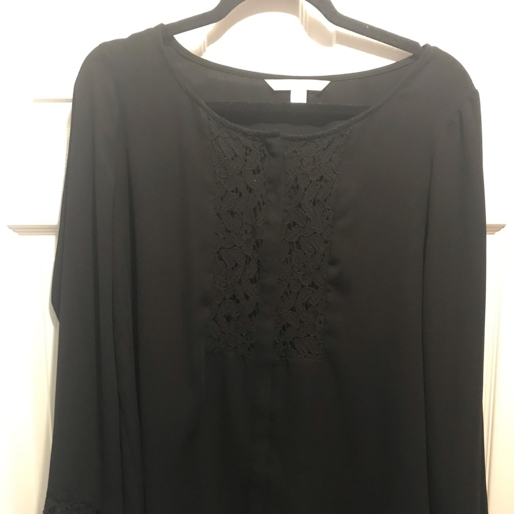 Lauren Conrad black lace blouse